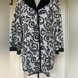 Liorah Exclusive Knits Silver Metallic Cardigan Jacket Wool Blend Size 14